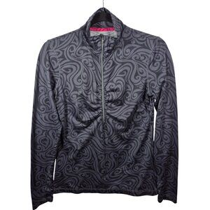 Athleta Top Womens S Gray 1/2 Zip Pullover Stretch Long Sleeve Jacket Active